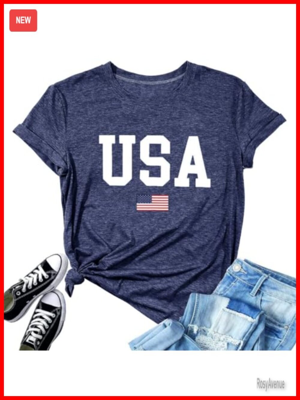 USA Flag Graphic Tee Short Sleeve Casual 4th of July T Shirt